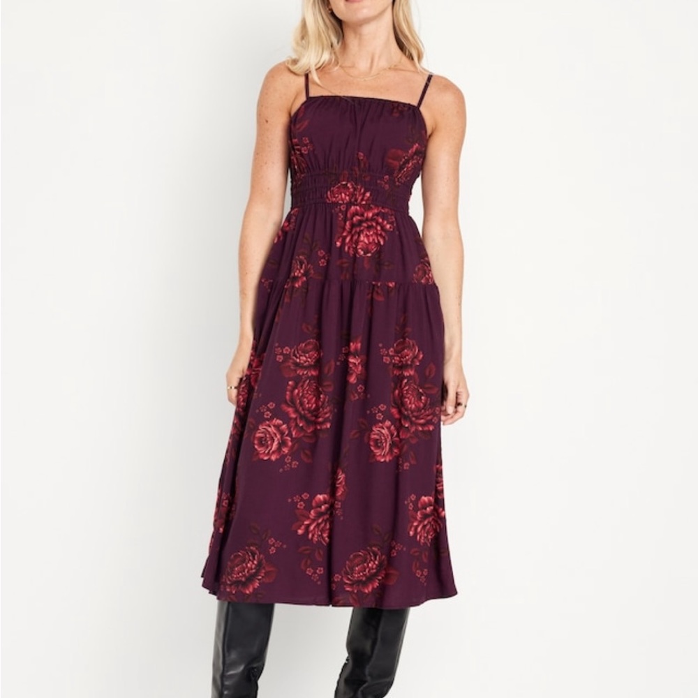 Old Navy Red Floral Tank Dress NWT